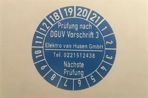 Prüfplakette nach DGUV Vorschrift 3